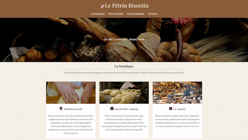 site vitrine du pétrin bisontin